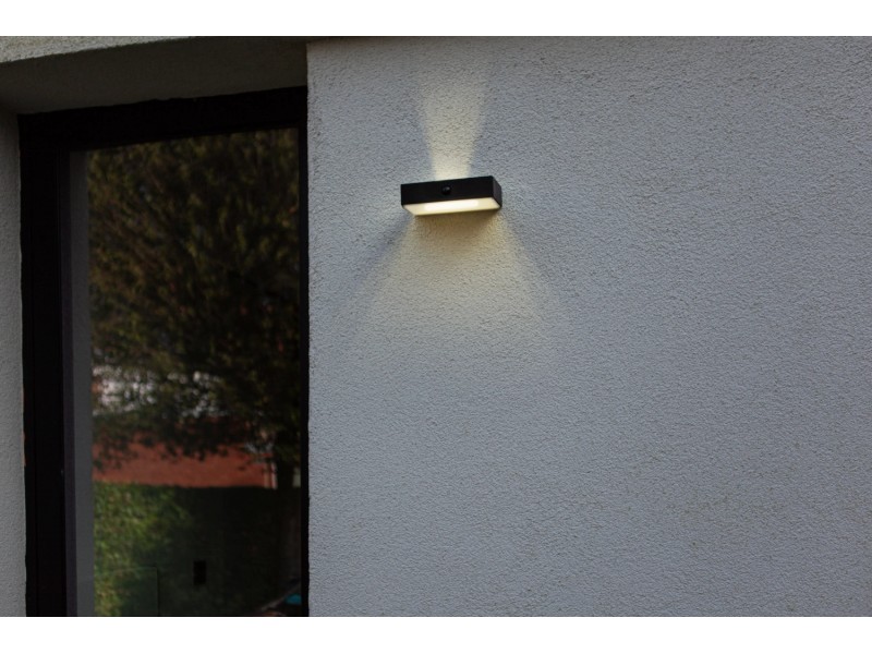 Applique da Parete Solare - 3000K - Nero - IP44