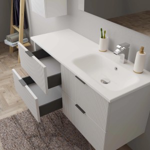 Mobile lavabo t.b.t. con due cassetti in bianco. Mobili bagno Lavandini.