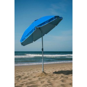 Ombrellone da spiaggia palo centrale con trivella Ø200 cm colori assortiti