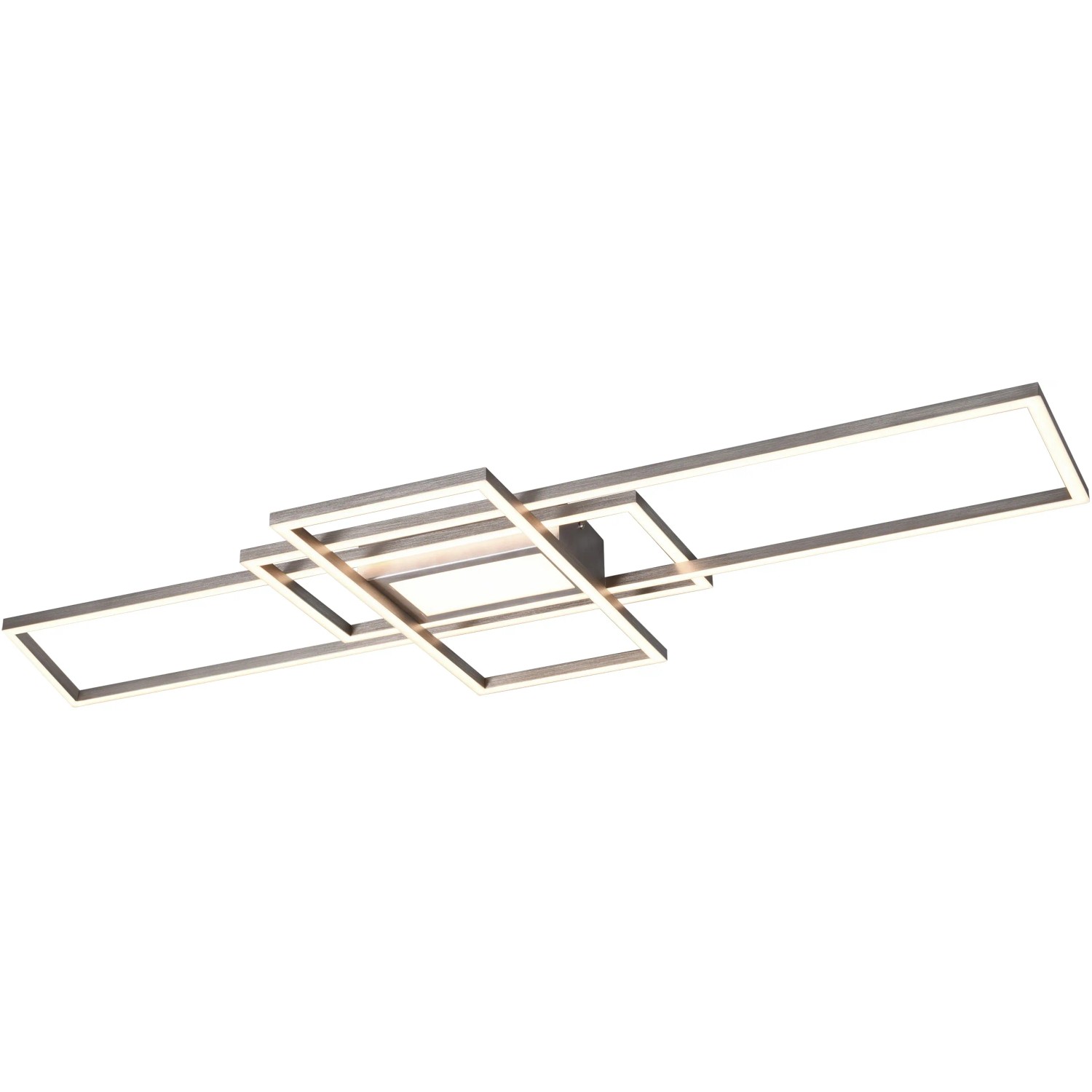 Moderna lampada da soffitto a LED Trio Irvine, 60W, nickel opaco, con design geometrico.