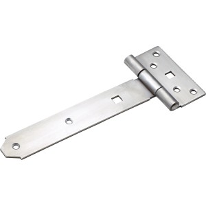 Cerniera a croce in acciaio inox, 200x35x3 mm, per fissare porte e cancelli.
