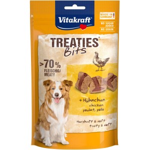 Vitakraft Treaties Bits Pollo, snack per cani al pollo, confezione da 120g.
