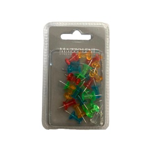 Puntine colorate in blister per bacheca.