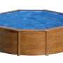 Piscina rotonda Gre Pacific effetto legno, Ø 460 cm, piscina con pareti in acciaio per il giardino.