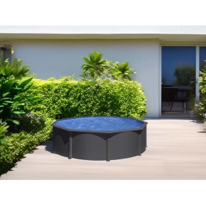 Piscina fuori terra tonda in acciaio antracite Gre Ø 460 H 120 cm