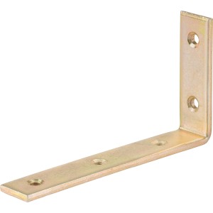 Angolare di costruzione zincato giallo, 80x150x25 mm, per strutture leggere in legno.