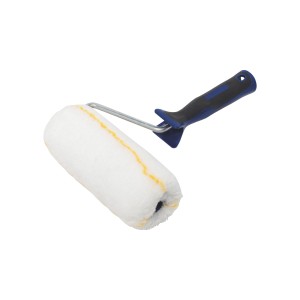 Rullo per pittura LUX Goldfaden 18cm con impugnatura morbida 2K imbottita in nero e blu.