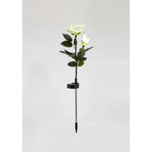 Luce solare decorativa a forma di rosa con picchetto per il giardino.