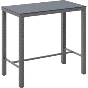 Tavolo da giardino quadrato grigio (60 cm) con struttura in acciaio, ideale come tavolo da pranzo o tavolino.