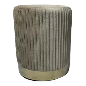Pouf in velluto Nolan beige 38X31X31 cm