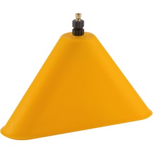 Serbatoio a pressione giallo per pompa a pressione, primo piano.