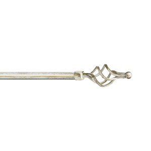 t.b.t. Bastone per tenda bianco con decorazione terminale.