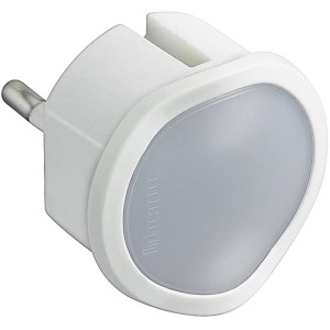 Torce t.b.t. bianca con luce notturna LED integrata per prese.