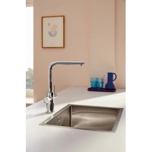 Miscelatore monocomando Grohe Blue Pure Minta con doccetta estraibile, argento. Per acqua filtrata.