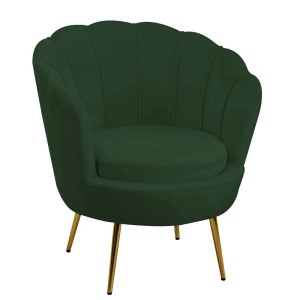 Poltrona in velluto Tulipan 73x72xh45/75 cm verde
