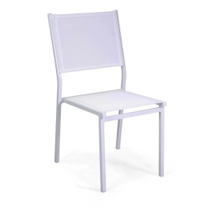 Sedia da giardino senza cuscino Sullivan in alluminio bianco
