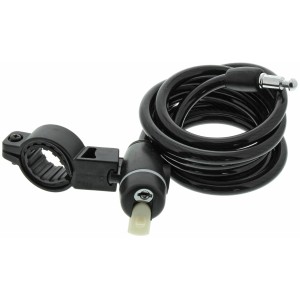 Lucchetto a spirale Burg Wächter 1360, 180cm, con supporto e chiave per biciclette.