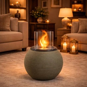 Camino a bioetanolo giardino Divina Fire Botticelli 3,4 kW Ø40xH54 cm verde