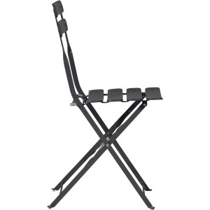Sedia da giardino pieghevole antracite, ideale per balconi e terrazze.