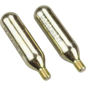 Due cartucce CO2 color oro per riparazioni e ricambi.