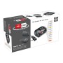 Set avviamento Bosch: batteria 18V 2.5Ah e caricabatterie per elettroutensili in scatola bianca.