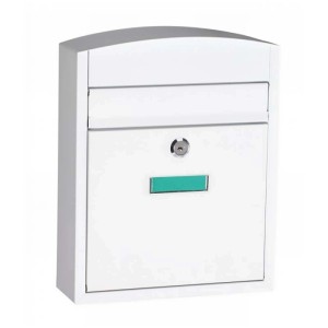 Cassetta postale acciaio chiavi incluse 24x10x28,5 cm bianco opaco