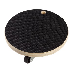 Tavola di trasporto rotonda rivestita con ruote per moquette, portata fino a 100 kg.