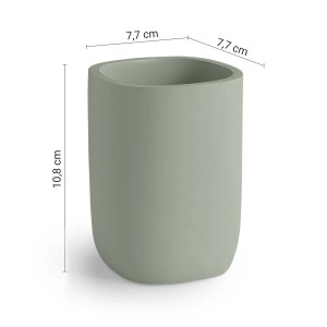 Portaspazzolini bagno Ylenia in resina verde salvia matt