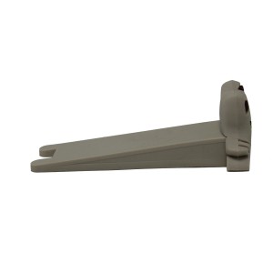 Fermaporta grigio a forma di animale, a cuneo, per una presa sicura.