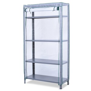 t.b.t. Organizer armadio con copertura protettiva trasparente e quattro ripiani.