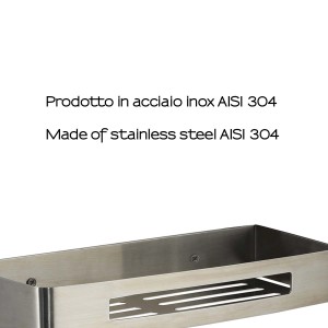Mensola da parete t.b.t. in acciaio inox per bagno e WC.