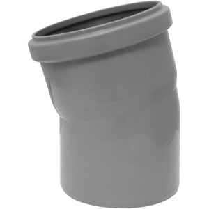 Curva HT Marley 15° DN 40, tubo di scarico in polipropilene grigio.