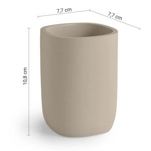 Portaspazzolini bagno Ylenia in resina tortora chiaro matt