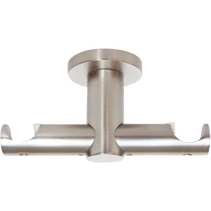 Supporto a soffitto Mydeco Urban per bastone per tende, effetto acciaio inox, per aste da 2 cm.