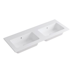 Mobile lavabo bianco t.b.t. con due lavabi per il bagno.