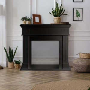 Cornice per camino in legno MDF Divina Fire Cambridge 110x36x100 cm nero