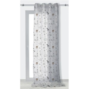 Tenda trasparente con motivi di animali per la cameretta dei bambini.