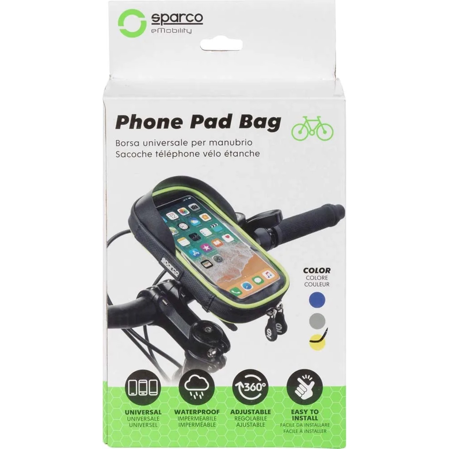 Sparco porta cellulare per manubrio bici, borsa bici impermeabile.