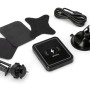 Set accessori interni auto t.b.t. con stazione di ricarica wireless, supporto a ventosa e supporto per griglia di ventilazione.