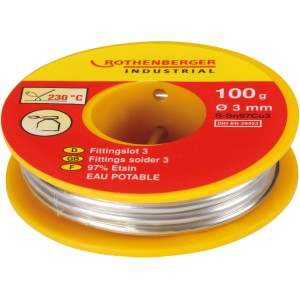Rothenberger Fittingslot, rotolo da 100g, Ø 3mm, per tubi di riscaldamento e acqua potabile.