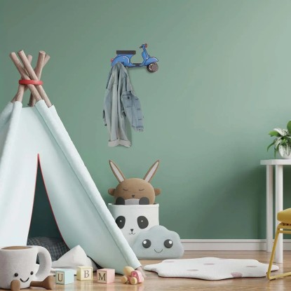 Appendiabiti in MDF Vespa 2 posti azzurro e nero