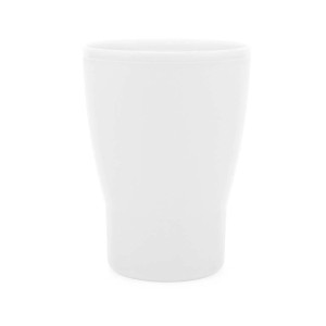 Tazza bianca per campeggio, design semplice.