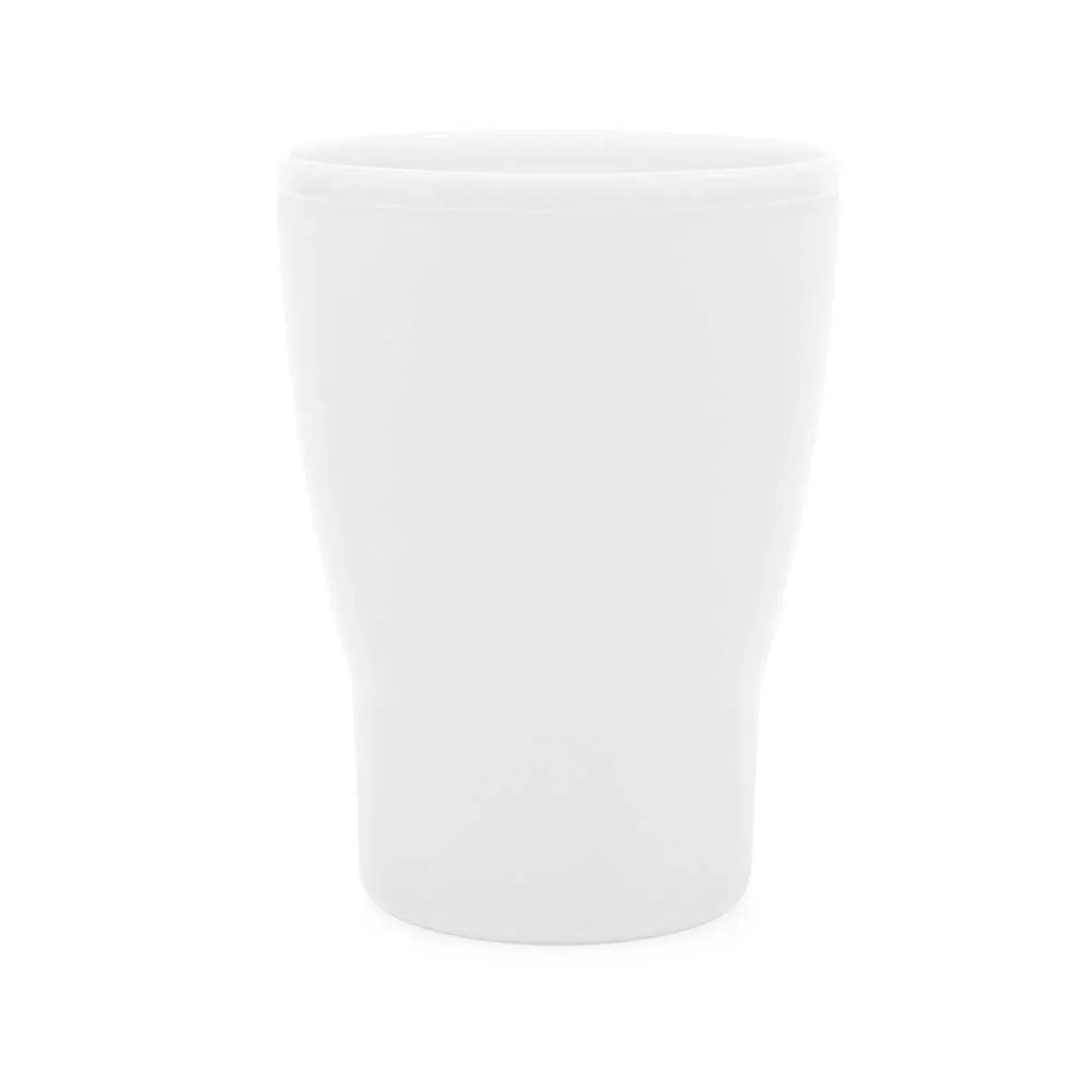 Tazza bianca per campeggio, design semplice.