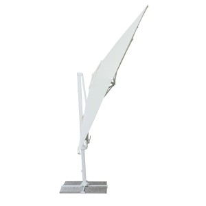 Ombrellone a braccio t.b.t. bianco, vista laterale.