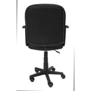 Sedia gaming t.b.t. nera vista da dietro, con ruote e altezza regolabile.