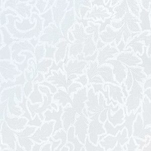 Pellicola adesiva bianca con motivo floreale per mobili e superfici.