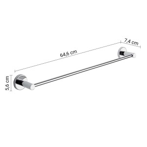 Portasciugamani cromato (64,6 cm) per doccia, accessorio t.b.t.