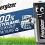 Batteria Energizer Ultimate Lithium 9V con mascotte e confezione riciclabile al 100%.