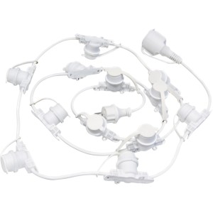 Componenti portalampada bianchi per paralumi.