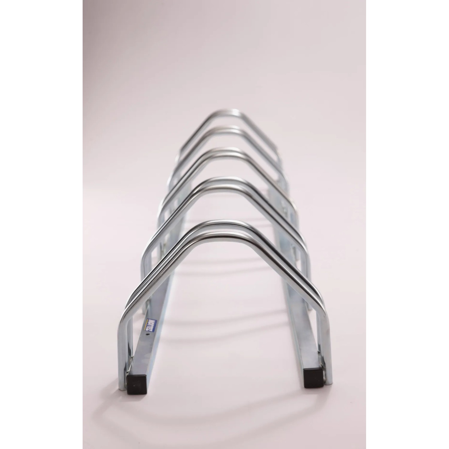 Portabici Mottez per 5 biciclette con barre doppie, colore argento.